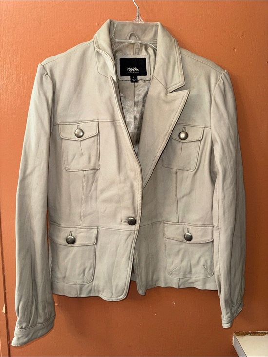 Mossimo Supply Co. Jackets & Blazers - Mossimo Supply Co. Light Cream Leather Blazer Jacket